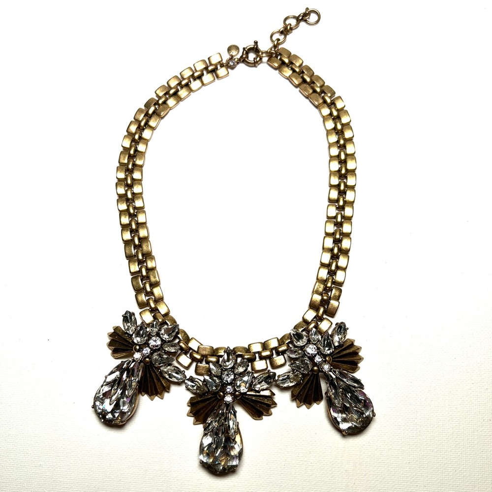 LuLu Frost by Lisa Salzer for J Crew crystal and gold tone necklace